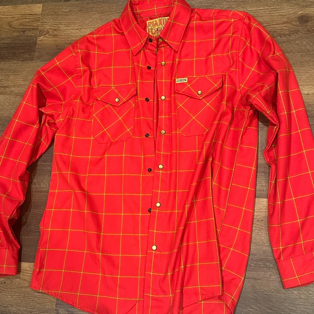 DIXXON Red and Yellow Casual Button Down Shirt